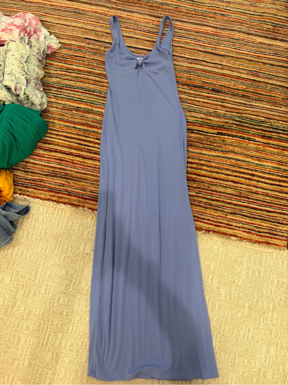 L space XS Women’s Sleeveless Knot-Front Maxi Dress in Periwinkle